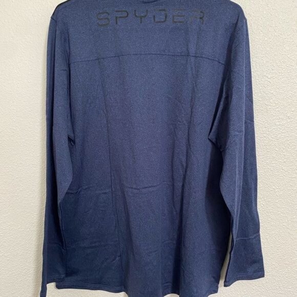 Spyder Active Pullover Shirt Mens Large Blue Quarter Zip Stretch Activewear NEW - Picture 11 of 12
